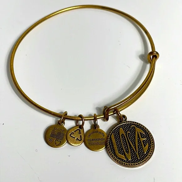 Alex and Ani Jewelry Alex Ani Love Energy Recycle Gold Tone